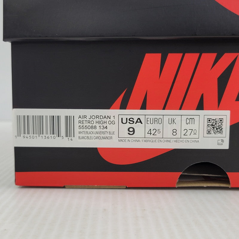 【中古美品】【メンズ】 NIKE ナイキ AIR JORDAN 1 RETRO HIGH OG 555088-134 エア ジョーダン 1 レトロ ハイ OG スニーカー 靴 160-260921-as-12-izu サイズ：27cm カラー：WHITE/BLACK-UNIVERSITY BLUE 万代Net店