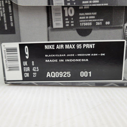【中古品】【メンズ】 NIKE ナイキ × ATMOS アトモス AIR MAX 95 PRNT AQ0925-001 エアマックス95 プリント スニーカー 靴 160-260921-as-13-izu サイズ：27cm カラー：BLACK/CLEAR JADE-MEDIUM ASH-DK 万代Net店