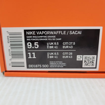 【中古美品】【メンズ】 NIKE ナイキ × SACAI サカイ VAPORWAFFLE DD1875-500 ヴェイパーワッフル スニーカー 靴 160-260921-as-18-izu サイズ：27.5cm カラー：DARK IRIS/CAMPFIRE ORANGE 万代Net店