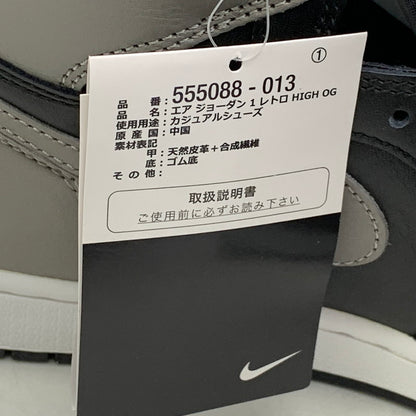 【中古品】【メンズ】 NIKE ナイキ 555088-013 AIR JORDAN エアジョーダン 1 RETRO HIGH OG レトロ ハイ オージー スニーカー シューズ 靴 160-260921-ya-06-izu サイズ：27cm カラー：BLACK/MEDIUM GREY-WHITE 万代Net店
