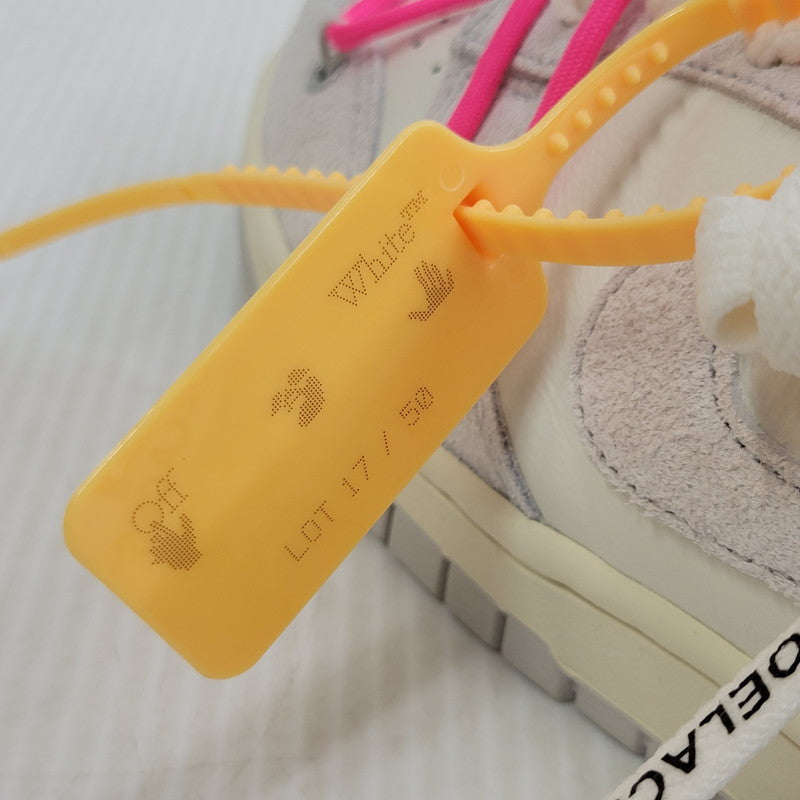 【中古美品】【メンズ】 NIKE ナイキ × OFF-WHITE オフホワイト DUNK LOW DJ0950-117 ダンク ロー スニーカー 靴 160-260921-as-14-izu サイズ：27.5cm カラー：SAIL/NEUTRAL GREY-HYPER PINK 万代Net店