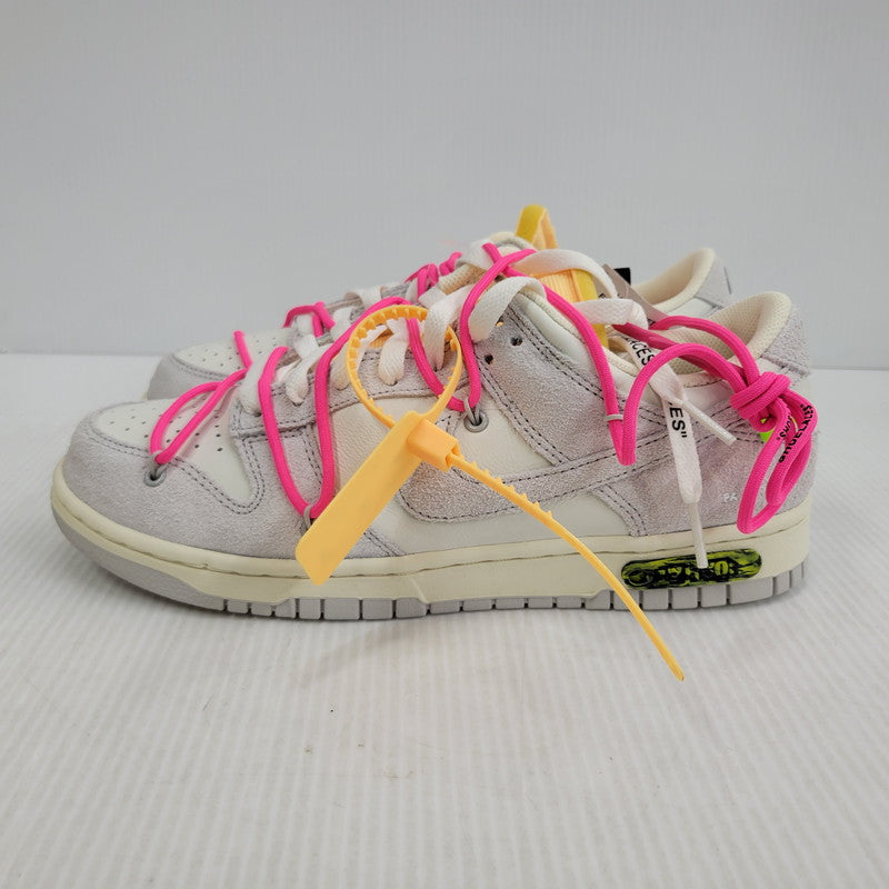 【中古美品】【メンズ】 NIKE ナイキ × OFF-WHITE オフホワイト DUNK LOW DJ0950-117 ダンク ロー スニーカー 靴 160-260921-as-14-izu サイズ：27.5cm カラー：SAIL/NEUTRAL GREY-HYPER PINK 万代Net店