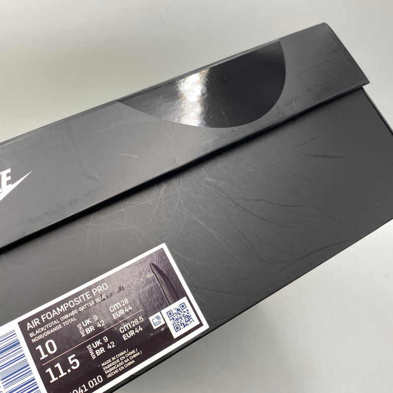 【中古品】【メンズ】 NIKE ナイキ 624041-010 AIR FOAMPOSITE PRO エア フォームポジット プロ スニーカー シューズ 靴 160-260921-ya-13-izu サイズ：28cm カラー：BLACK/TOTAL ORANGE-BATTLE BLUE 万代Net店
