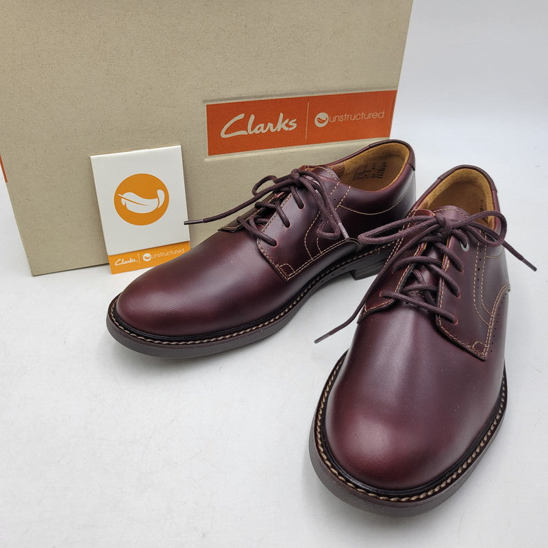 【中古美品】【メンズ】 Clarks クラークス UNELOTT PLAIN アンエロットプレイン シューズ 靴 164-260924-as-16-izu サイズ：UK7 カラー：バーガンディー 万代Net店