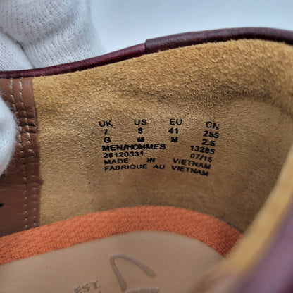 【中古美品】【メンズ】 Clarks クラークス UNELOTT PLAIN アンエロットプレイン シューズ 靴 164-260924-as-16-izu サイズ：UK7 カラー：バーガンディー 万代Net店