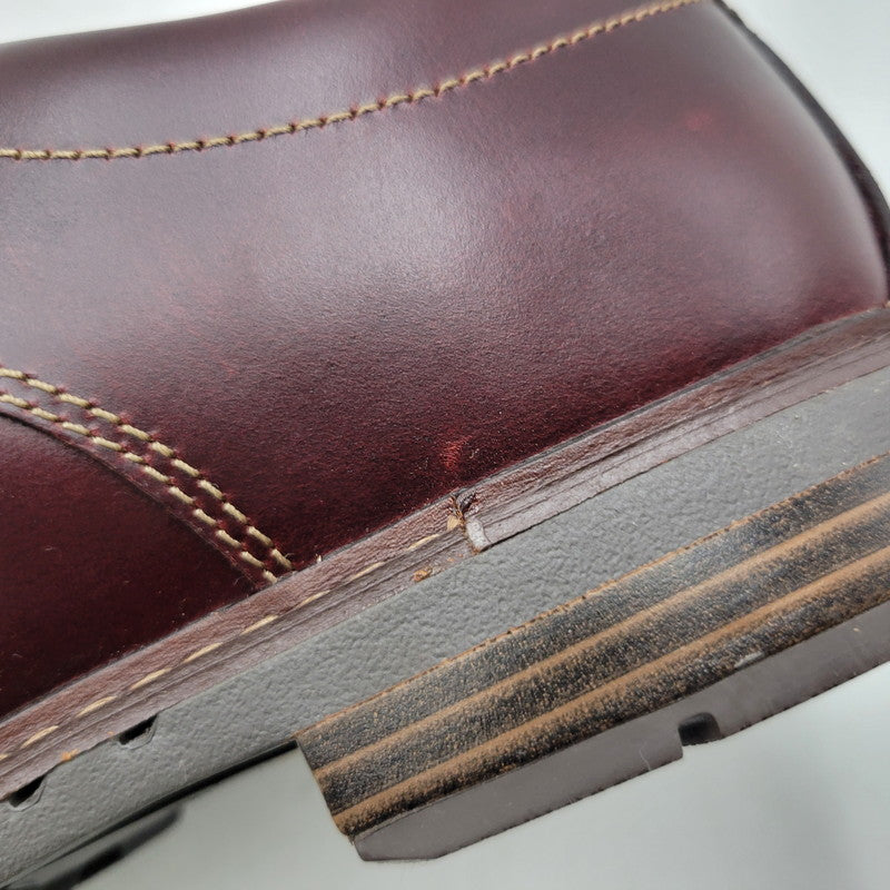 【中古美品】【メンズ】 Clarks クラークス UNELOTT PLAIN アンエロットプレイン シューズ 靴 164-260924-as-16-izu サイズ：UK7 カラー：バーガンディー 万代Net店