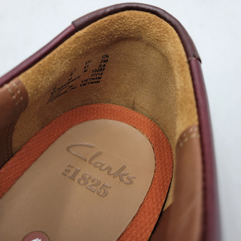 【中古美品】【メンズ】 Clarks クラークス UNELOTT PLAIN アンエロットプレイン シューズ 靴 164-260924-as-16-izu サイズ：UK7 カラー：バーガンディー 万代Net店