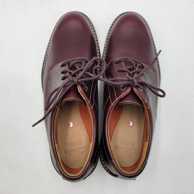 【中古美品】【メンズ】 Clarks クラークス UNELOTT PLAIN アンエロットプレイン シューズ 靴 164-260924-as-16-izu サイズ：UK7 カラー：バーガンディー 万代Net店