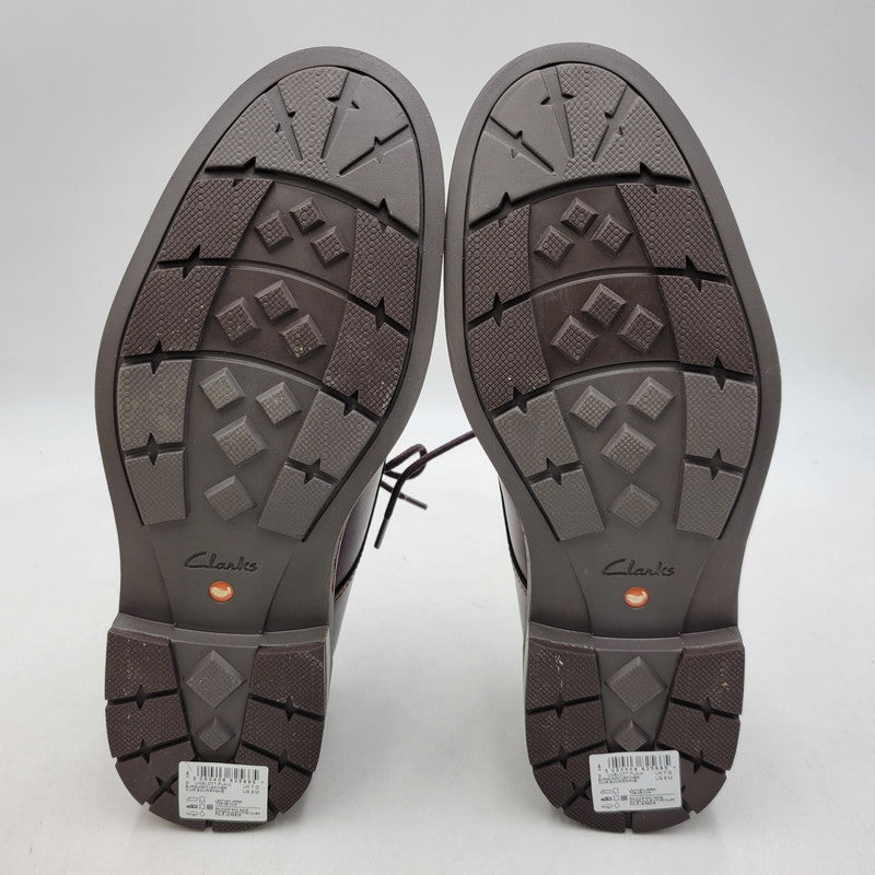 【中古美品】【メンズ】 Clarks クラークス UNELOTT PLAIN アンエロットプレイン シューズ 靴 164-260924-as-16-izu サイズ：UK7 カラー：バーガンディー 万代Net店