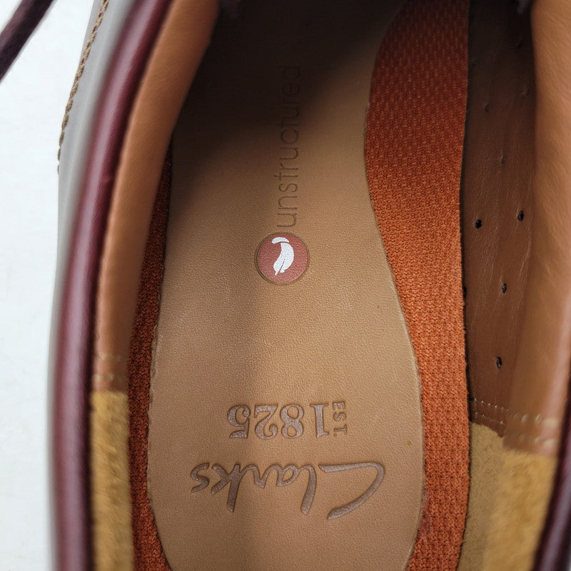 【中古美品】【メンズ】 Clarks クラークス UNELOTT PLAIN アンエロットプレイン シューズ 靴 164-260924-as-16-izu サイズ：UK7 カラー：バーガンディー 万代Net店