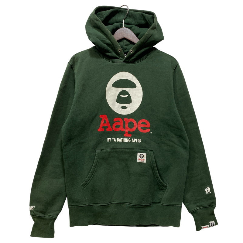 【中古品】【メンズ】 A BATHING APE -AAPE- アベイシングエイプ エーエイプ HOODED SWEATSHIRT フーデッド スウェットシャツ パーカー トップス 142-260926-kh-03-izu サイズ：M カラー：グリーン 万代Net店