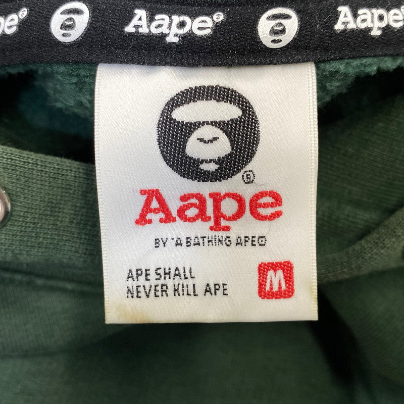 【中古品】【メンズ】 A BATHING APE -AAPE- アベイシングエイプ エーエイプ HOODED SWEATSHIRT フーデッド スウェットシャツ パーカー トップス 142-260926-kh-03-izu サイズ：M カラー：グリーン 万代Net店