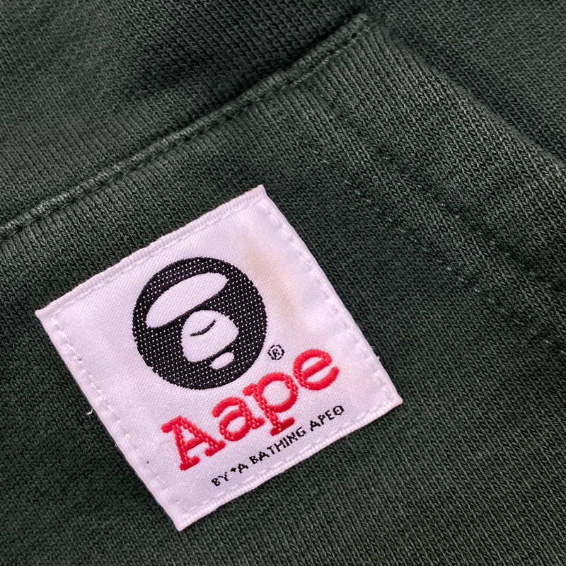【中古品】【メンズ】 A BATHING APE -AAPE- アベイシングエイプ エーエイプ HOODED SWEATSHIRT フーデッド スウェットシャツ パーカー トップス 142-260926-kh-03-izu サイズ：M カラー：グリーン 万代Net店