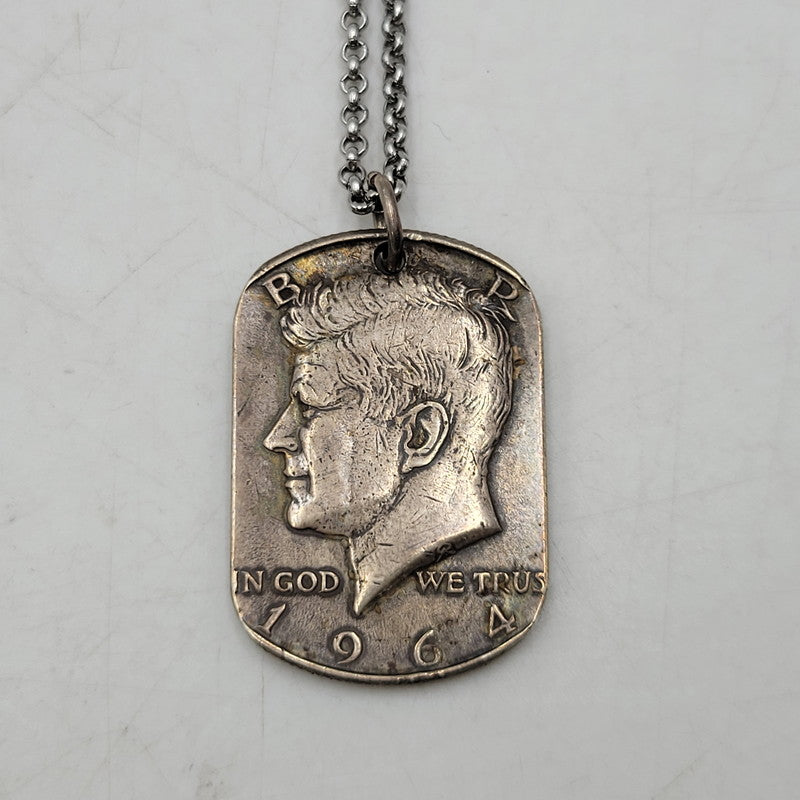 【中古品】【メンズ/レディース】 USED ユーズド ケネディ ハーフダラー 1964 ネックレス ペンダント アクセサリー 192-260928-ay-06-izu カラー：シルバー 万代Net店