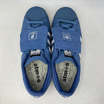 【中古品】【メンズ】 ADIDAS アディダス × KING GNU キング ヌー 常田大希 × ATMOS アトモス H06346 SUPERSTAR スーパースター スニーカー 靴 161-261006-sm-18-izu サイズ：27ｃｍ カラー：ブルー 万代Net店