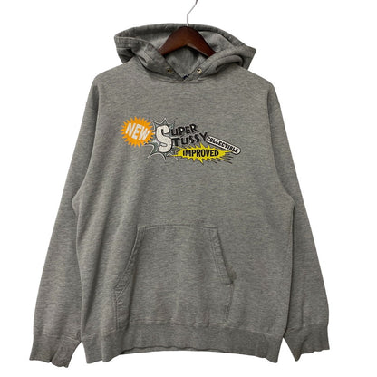 【中古品】【メンズ】 OLD STUSSY オールド ステューシー USA製 SUPER STUSSY HOODIE スーパー ステューシー フーディー パーカー トップス 142-260922-kh-06-izu サイズ：S カラー：グレー 万代Net店