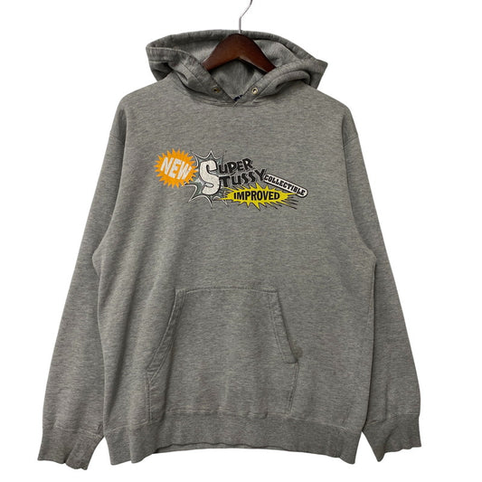 【中古品】【メンズ】 OLD STUSSY オールド ステューシー USA製 SUPER STUSSY HOODIE スーパー ステューシー フーディー パーカー トップス 142-260922-kh-06-izu サイズ：S カラー：グレー 万代Net店