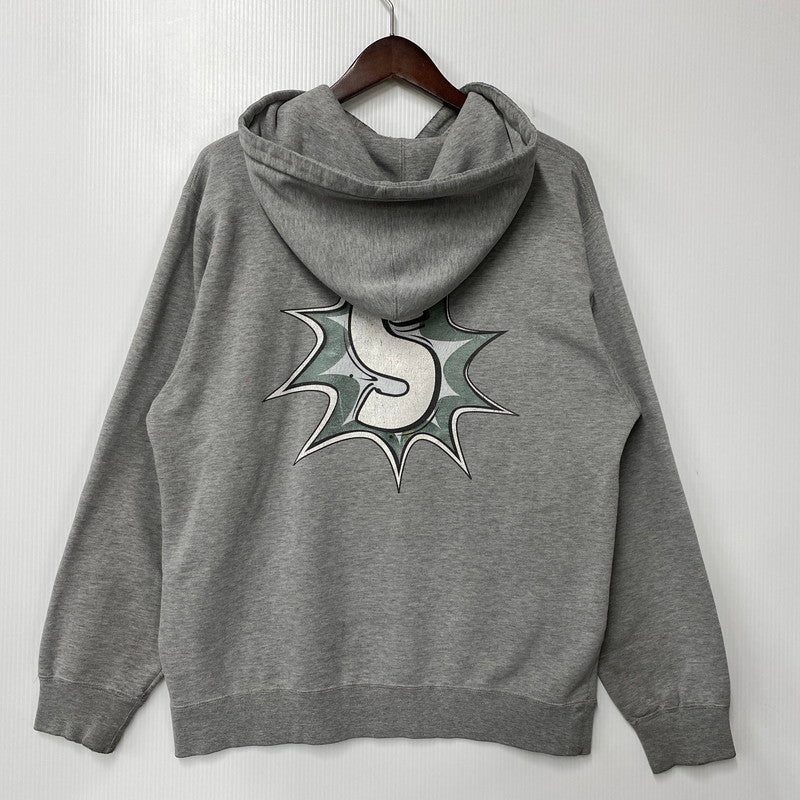 【中古品】【メンズ】 OLD STUSSY オールド ステューシー USA製 SUPER STUSSY HOODIE スーパー ステューシー フーディー パーカー トップス 142-260922-kh-06-izu サイズ：S カラー：グレー 万代Net店