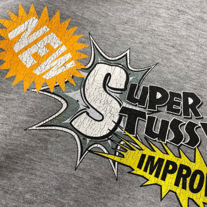【中古品】【メンズ】 OLD STUSSY オールド ステューシー USA製 SUPER STUSSY HOODIE スーパー ステューシー フーディー パーカー トップス 142-260922-kh-06-izu サイズ：S カラー：グレー 万代Net店