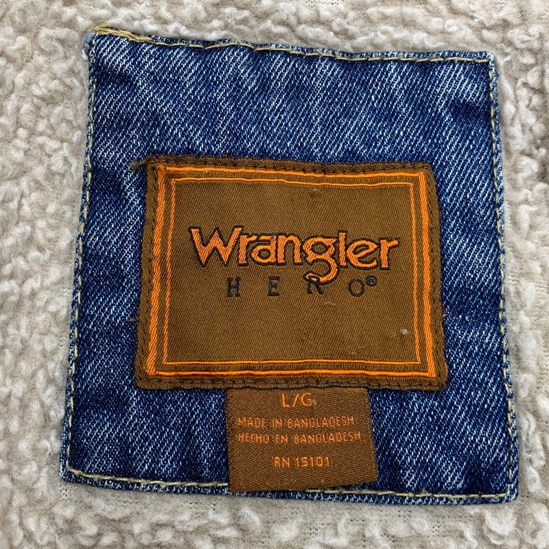 【中古品】【メンズ】 WRANGLER HERO ラングラー ヒーロー BOA LINER DENIM VEST ボア ライナー デニム ベスト ジャケット 146-260924-kh-03-izu サイズ：L カラー：インディゴ 万代Net店
