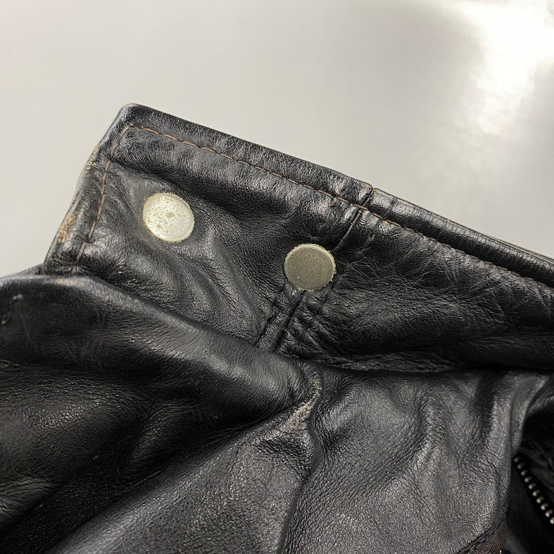 【現状渡し品】【メンズ】 SCHOTT ショット STAND-COLLAR SINGLE RIDER JACKET スタンドカラー シングル ライダース ジャケット アウター 145-260922-kh-04-izu サイズ：38 カラー：ブラック 万代Net店