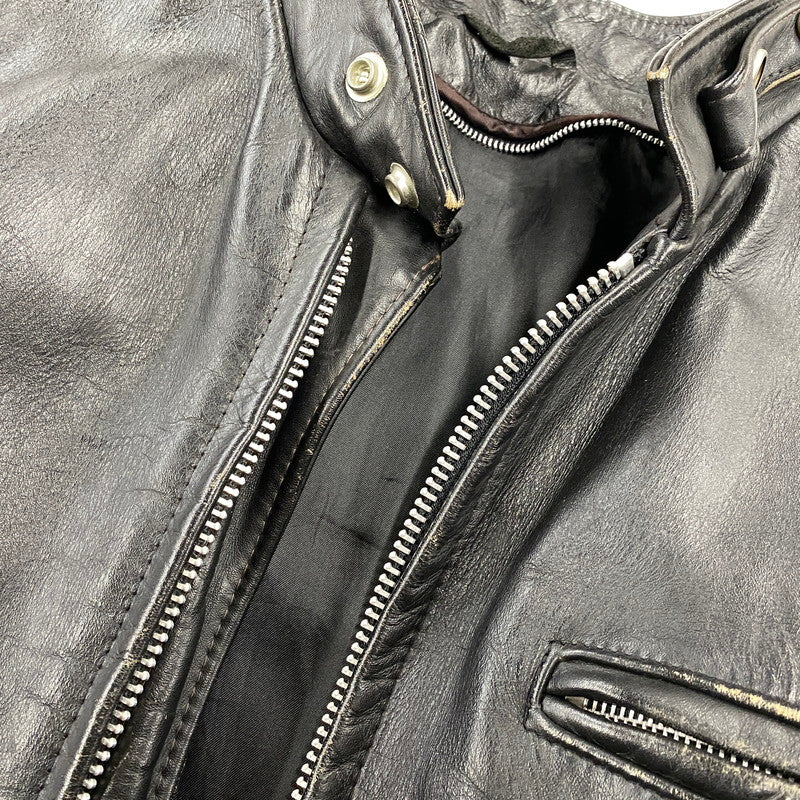 【現状渡し品】【メンズ】 SCHOTT ショット STAND-COLLAR SINGLE RIDER JACKET スタンドカラー シングル ライダース ジャケット アウター 145-260922-kh-04-izu サイズ：38 カラー：ブラック 万代Net店