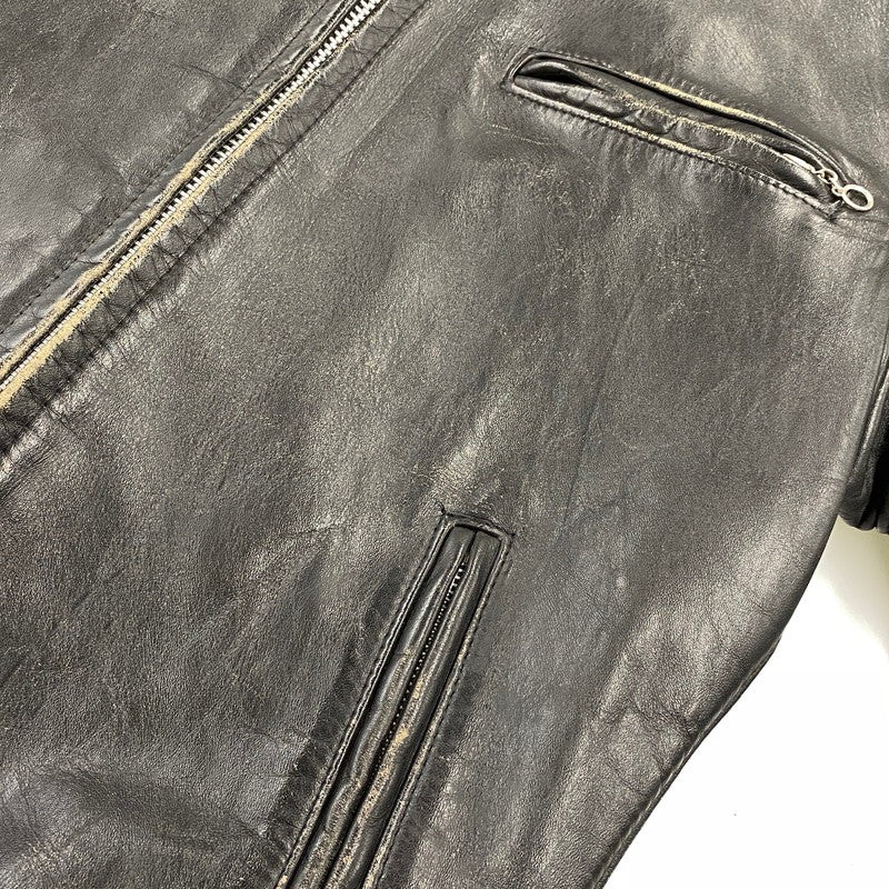 【現状渡し品】【メンズ】 SCHOTT ショット STAND-COLLAR SINGLE RIDER JACKET スタンドカラー シングル ライダース ジャケット アウター 145-260922-kh-04-izu サイズ：38 カラー：ブラック 万代Net店