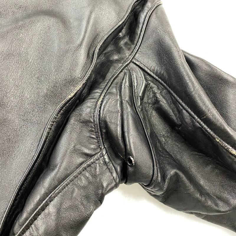 【現状渡し品】【メンズ】 SCHOTT ショット STAND-COLLAR SINGLE RIDER JACKET スタンドカラー シングル ライダース ジャケット アウター 145-260922-kh-04-izu サイズ：38 カラー：ブラック 万代Net店