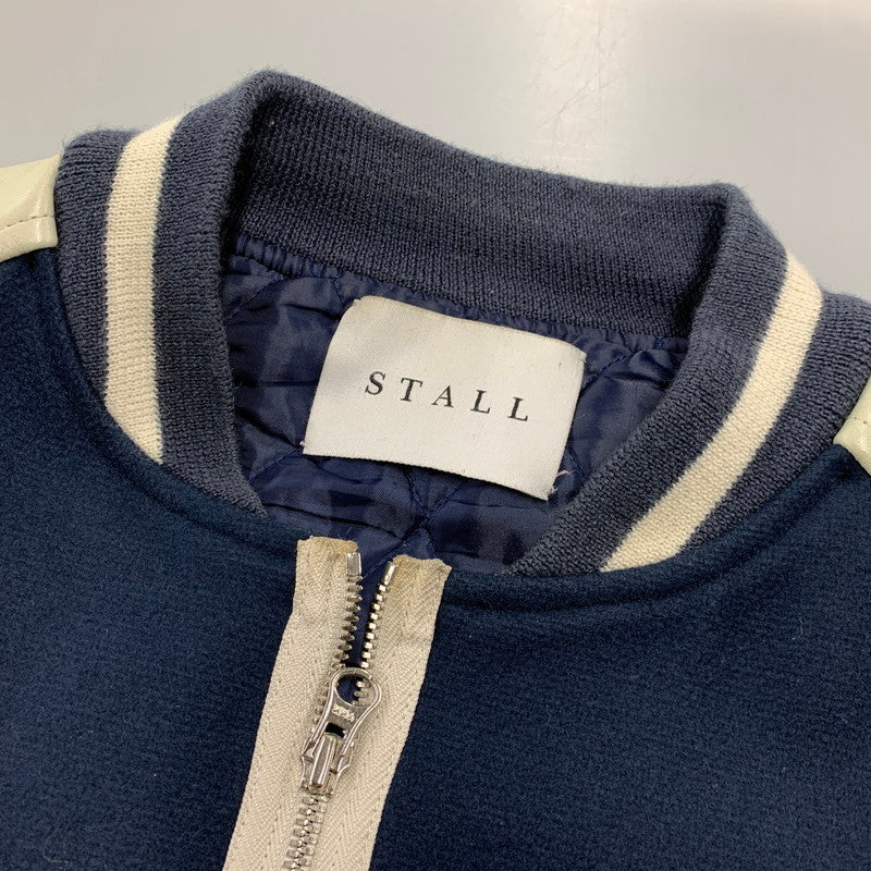 【中古品】【メンズ】 STALL ストール STADIUM JACKET スタジアム ジャケット アウター 140-260924-kh-04-izu サイズ：L カラー：ネイビー×ホワイト系 万代Net店