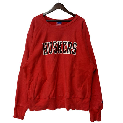 【中古品】【メンズ】 CHAMPION チャンピオン メキシコ製 HUSKERS REVERSE WEAVE SWEATSHIRT リバース ウィーブ スウェットシャツ トップス 146-260924-kh-02-izu サイズ：XL カラー：レッド 万代Net店