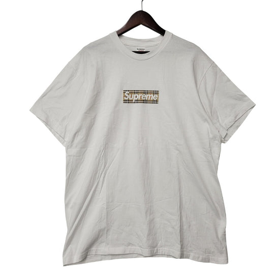 【中古品】【メンズ】 SUPREME シュプリーム×BURBERRY バーバリー BOX LOGO TEE ボックス ロゴ Tシャツ 半袖 149-261007-sm-12-izu サイズ：L カラー：ホワイト 万代Net店