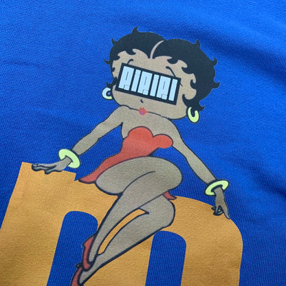 【中古品】【メンズ】 WORLD WIDE FAMOUS ワールドワイドフェイマス BETTY GRAPHIC SWEATSHIRT ベティ グラフィック スウェットシャツ トップス 142-260924-kh-07-izu サイズ：XL カラー：ブルー 万代Net店