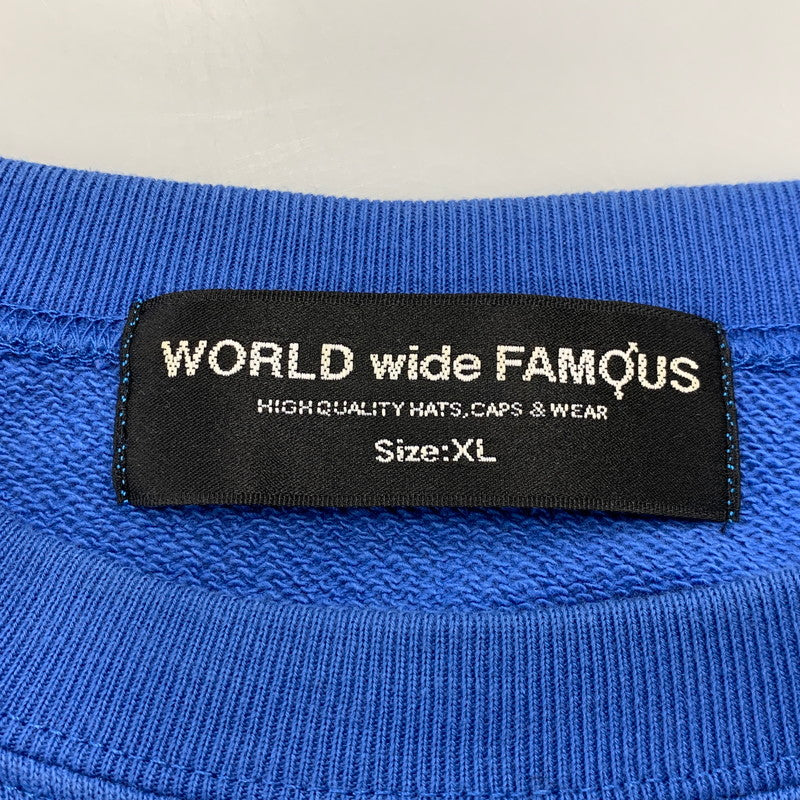 【中古品】【メンズ】 WORLD WIDE FAMOUS ワールドワイドフェイマス BETTY GRAPHIC SWEATSHIRT ベティ グラフィック スウェットシャツ トップス 142-260924-kh-07-izu サイズ：XL カラー：ブルー 万代Net店