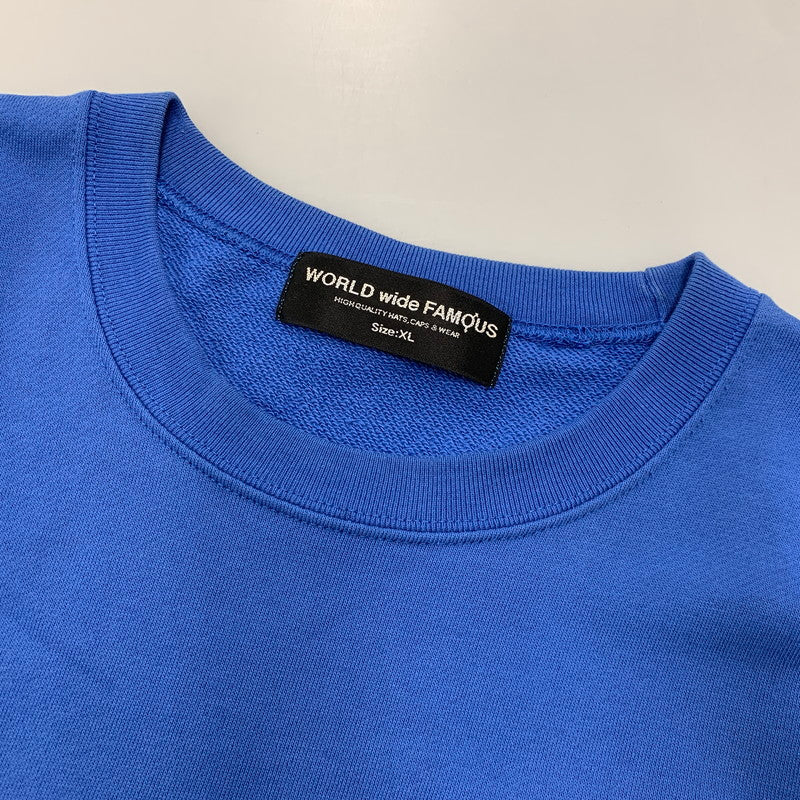 【中古品】【メンズ】 WORLD WIDE FAMOUS ワールドワイドフェイマス BETTY GRAPHIC SWEATSHIRT ベティ グラフィック スウェットシャツ トップス 142-260924-kh-07-izu サイズ：XL カラー：ブルー 万代Net店