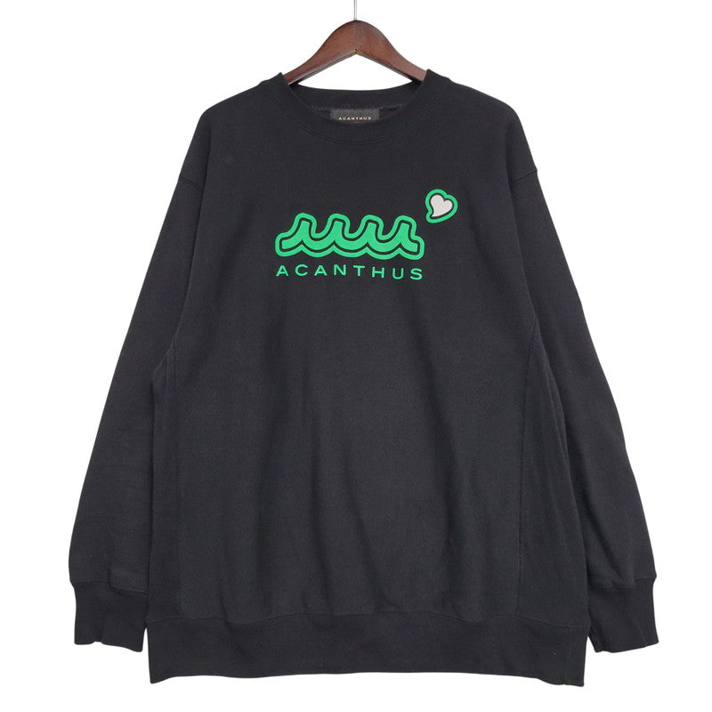 【中古品】【メンズ】 ACANTHUS アカンサス× MUTA MARINE ムータマリン MA2546 SWEET LOGO CREWNECK SWEATSHIRTS スウィート ロゴ クルーネック スウェット トップス 140-261012-kh-07-izu サイズ：XL カラー：ブラック 万代Net店