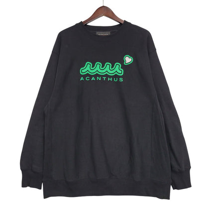 【中古品】【メンズ】 ACANTHUS アカンサス× MUTA MARINE ムータマリン MA2546 SWEET LOGO CREWNECK SWEATSHIRTS スウィート ロゴ クルーネック スウェット トップス 140-261012-kh-07-izu サイズ：XL カラー：ブラック 万代Net店