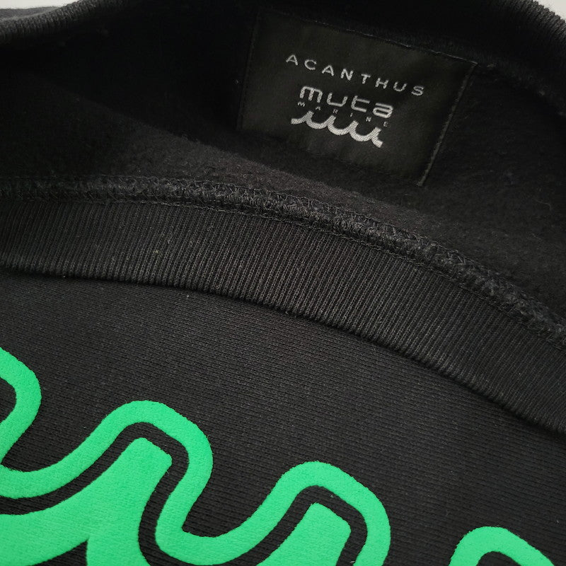 【中古品】【メンズ】 ACANTHUS アカンサス× MUTA MARINE ムータマリン MA2546 SWEET LOGO CREWNECK SWEATSHIRTS スウィート ロゴ クルーネック スウェット トップス 140-261012-kh-07-izu サイズ：XL カラー：ブラック 万代Net店