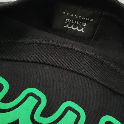 【中古品】【メンズ】 ACANTHUS アカンサス× MUTA MARINE ムータマリン MA2546 SWEET LOGO CREWNECK SWEATSHIRTS スウィート ロゴ クルーネック スウェット トップス 140-261012-kh-07-izu サイズ：XL カラー：ブラック 万代Net店