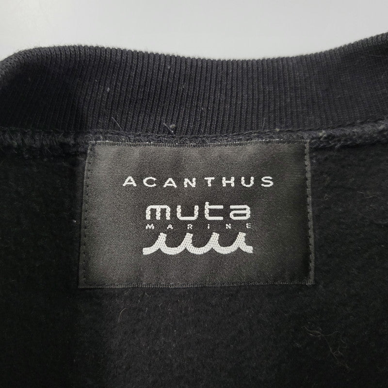 【中古品】【メンズ】 ACANTHUS アカンサス× MUTA MARINE ムータマリン MA2546 SWEET LOGO CREWNECK SWEATSHIRTS スウィート ロゴ クルーネック スウェット トップス 140-261012-kh-07-izu サイズ：XL カラー：ブラック 万代Net店