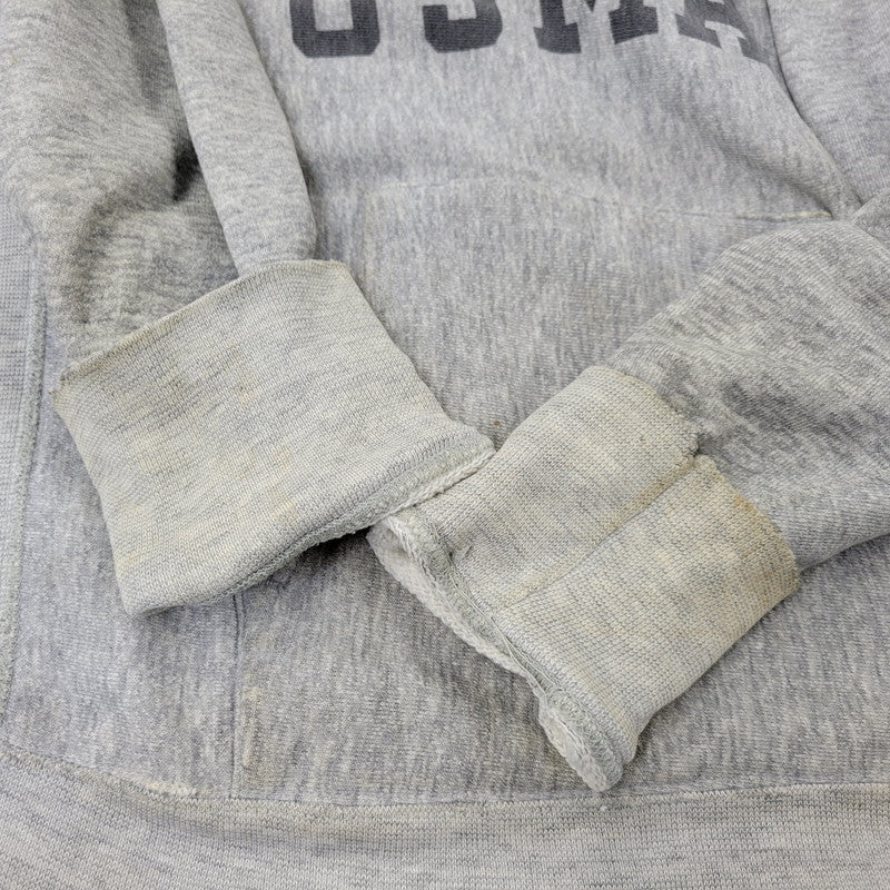 【現状渡し品】【メンズ】 CHAMPION チャンピオン USA製 トリコタグ後期 染み込みプリント USMA REVERSE WEAVE HOODED SWEATSHIRT リバース ウィーブ フーデッド スウェットシャツ 146-261017-kh-07-izu サイズ：M カラー：グレー 万代Net店