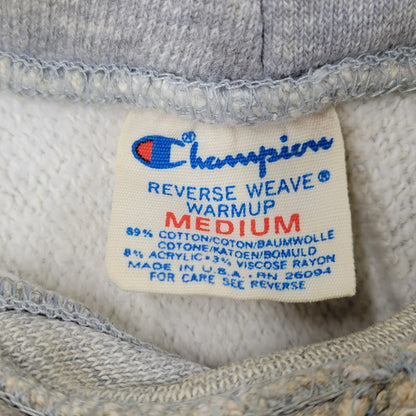 【現状渡し品】【メンズ】 CHAMPION チャンピオン USA製 トリコタグ後期 染み込みプリント USMA REVERSE WEAVE HOODED SWEATSHIRT リバース ウィーブ フーデッド スウェットシャツ 146-261017-kh-07-izu サイズ：M カラー：グレー 万代Net店