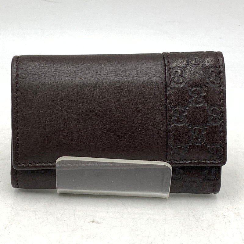 【中古品】【メンズ/レディース】 GUCCI グッチ 256433 グッチシマ 6連 キーケース 財布 181-260929-ya-14-izu カラー：ブラウン 万代Net店