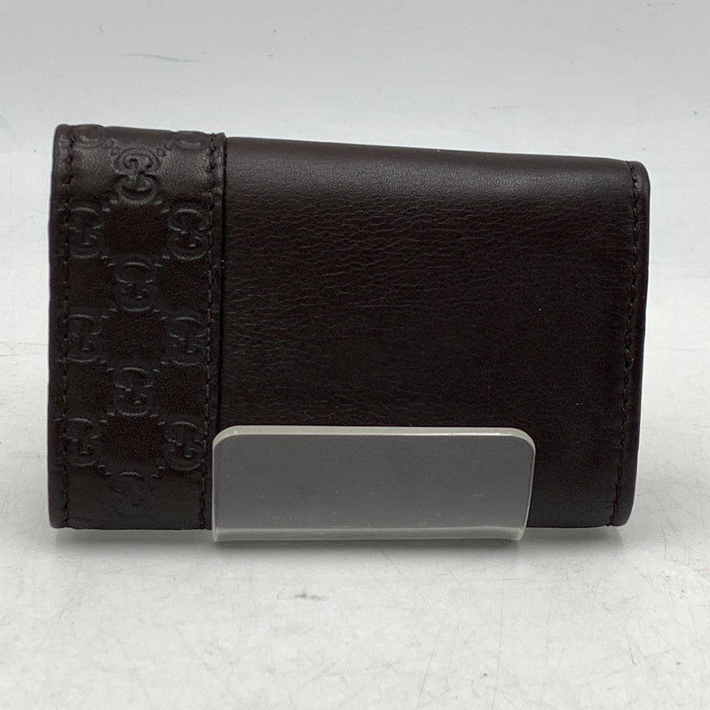 【中古品】【メンズ/レディース】 GUCCI グッチ 256433 グッチシマ 6連 キーケース 財布 181-260929-ya-14-izu カラー：ブラウン 万代Net店