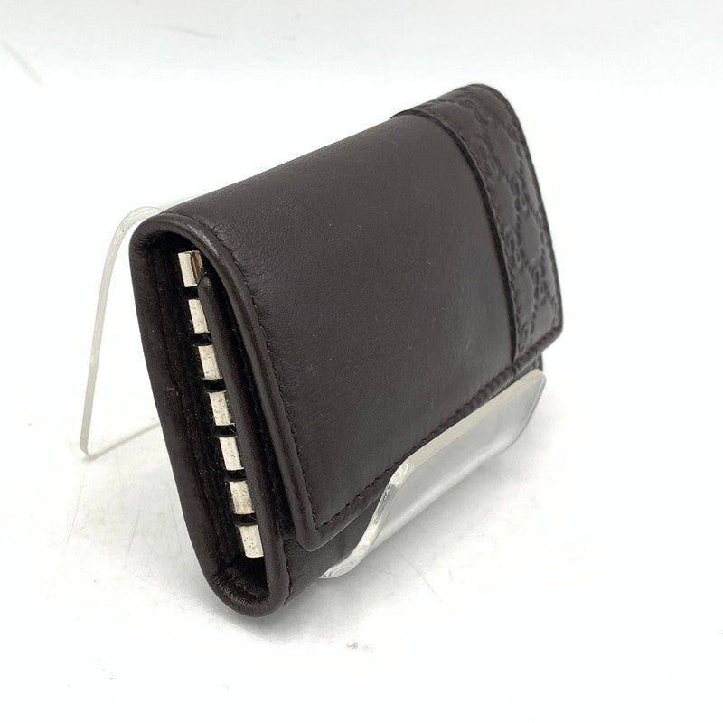 【中古品】【メンズ/レディース】 GUCCI グッチ 256433 グッチシマ 6連 キーケース 財布 181-260929-ya-14-izu カラー：ブラウン 万代Net店