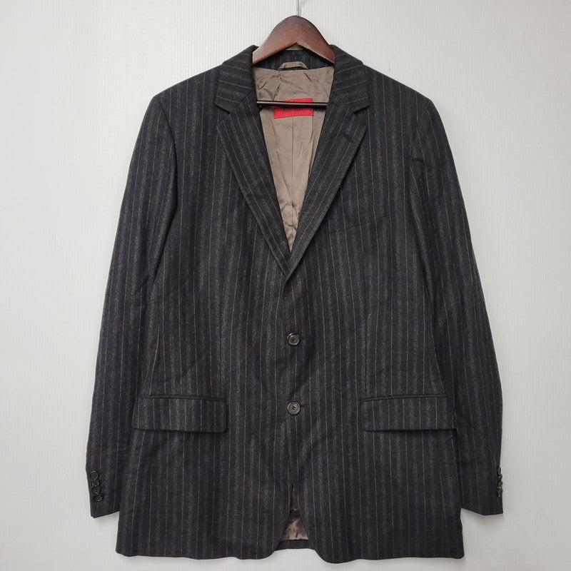 【中古品】【メンズ】 HUGO BOSS ヒューゴボス STRIPE TAILORED SET-UP ストライプ テーラード セットアップ スーツ 141-261007-sm-16-izu サイズ：下記参照 カラー：チャコール 万代Net店