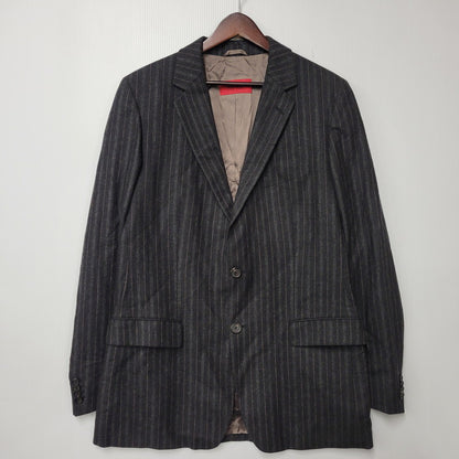【中古品】【メンズ】 HUGO BOSS ヒューゴボス STRIPE TAILORED SET-UP ストライプ テーラード セットアップ スーツ 141-261007-sm-16-izu サイズ：下記参照 カラー：チャコール 万代Net店