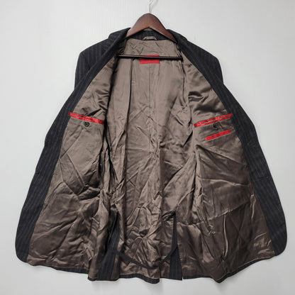 【中古品】【メンズ】 HUGO BOSS ヒューゴボス STRIPE TAILORED SET-UP ストライプ テーラード セットアップ スーツ 141-261007-sm-16-izu サイズ：下記参照 カラー：チャコール 万代Net店