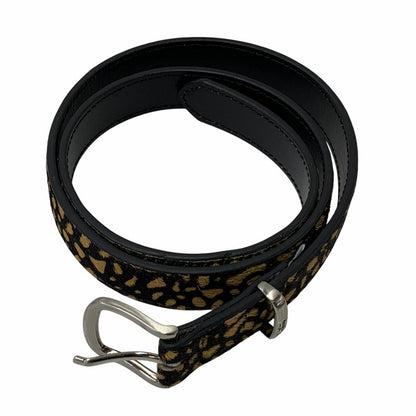 【中古品】【メンズ/レディース】 STUSSY ステューシー PONY HAIR DRESS BELT ポニー ヘアー ドレス ベルト 205-260927-kh-09-izu サイズ：S/M カラー：ベージュ×ブラック 万代Net店