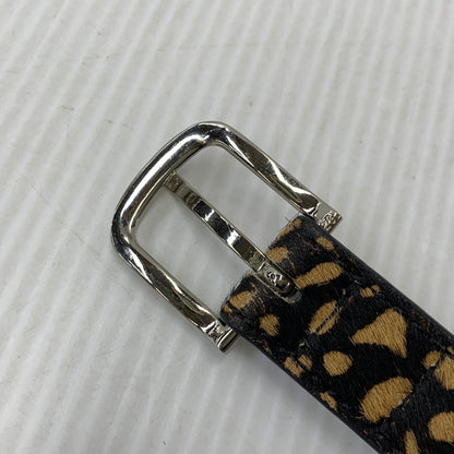 【中古品】【メンズ/レディース】 STUSSY ステューシー PONY HAIR DRESS BELT ポニー ヘアー ドレス ベルト 205-260927-kh-09-izu サイズ：S/M カラー：ベージュ×ブラック 万代Net店