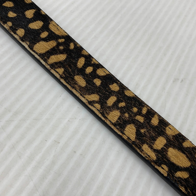 【中古品】【メンズ/レディース】 STUSSY ステューシー PONY HAIR DRESS BELT ポニー ヘアー ドレス ベルト 205-260927-kh-09-izu サイズ：S/M カラー：ベージュ×ブラック 万代Net店